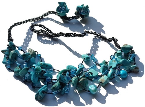 Kette türkis türkisblau - türkis,