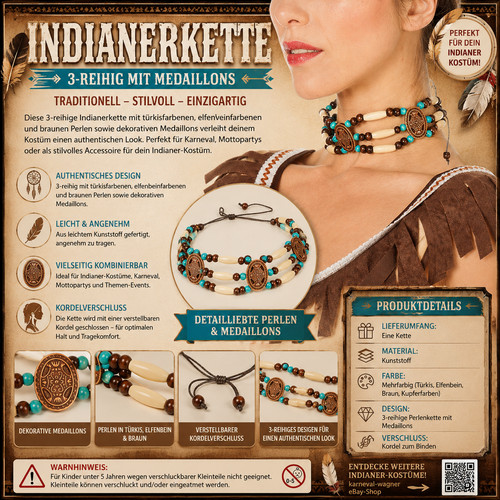 Indianerkette reihig - indianerkette, 3-reihig