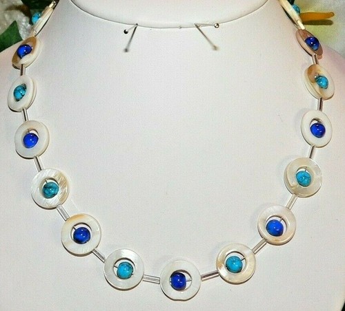 Halskette collier perlmutt - halskette,