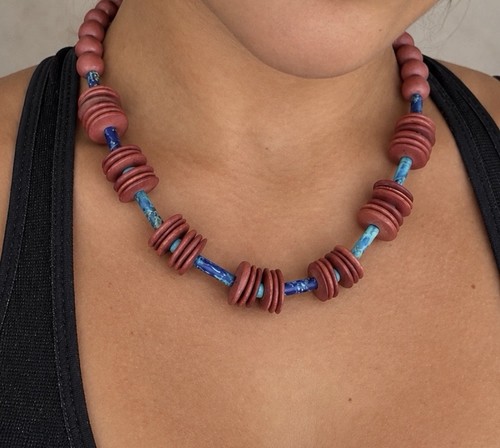 Boho halskette aus holzperlen - boho-halskette,