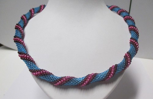 Glas perlen kette - kette, lila