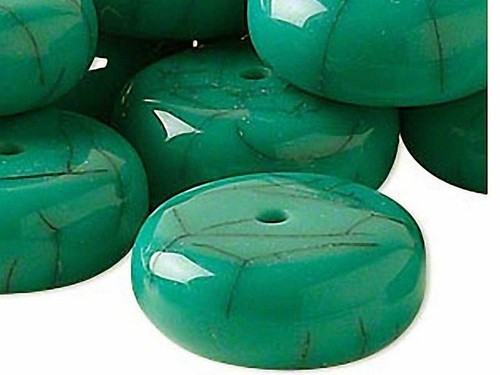 Perlen resin rondelle türkis - resin,
