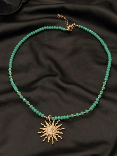 Türkisfarbene perlenkette mit - türkisfarbene,