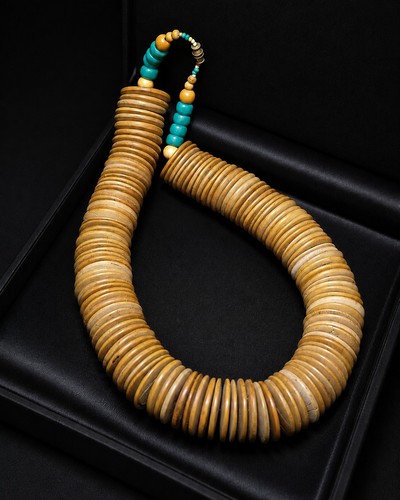 Vintage chunky kokos kette - kokos,