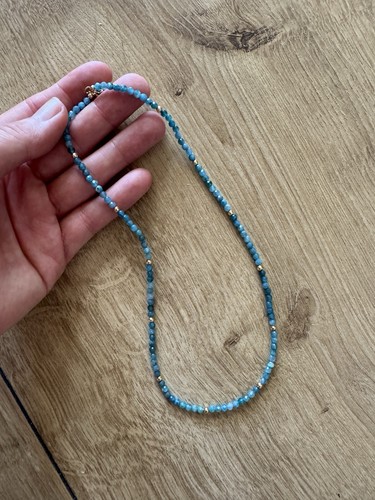Perlenkette türkis blau neu - perlenkette,