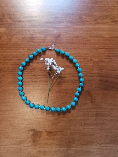 Türkis perlenkette runde - türkis-perlenkette,,