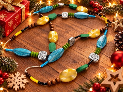 Bunte lange perlenkette - bunte,