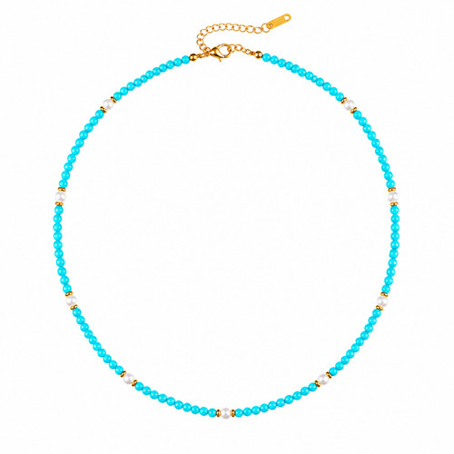 Damen perlenkette türkis - damen,
