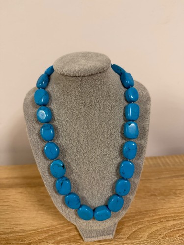 Blaue steinkette nuggetform - steinkette, in