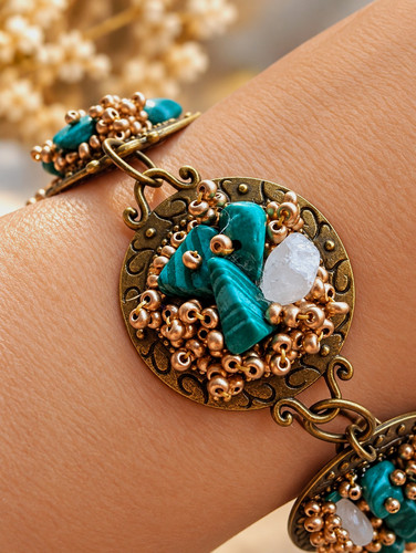 Gliederarmband bronzefarben - , 20