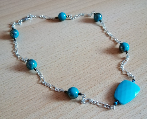 Silberfarbene kette collier - kette,