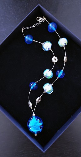 Glasperlenkette handgemacht - , in